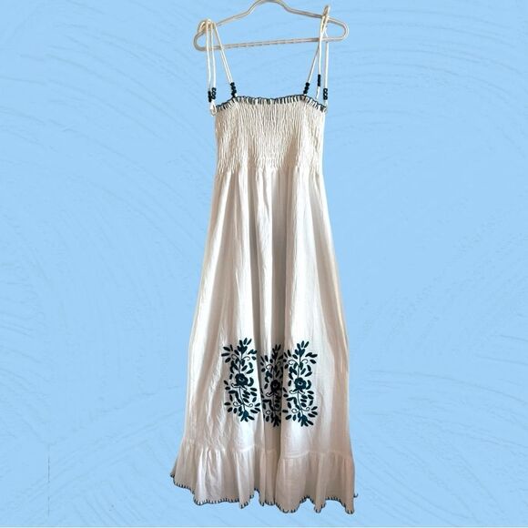 Vava by Joy Han white maxi gauzy embroidered bohemian dress - Picture 5 of 7